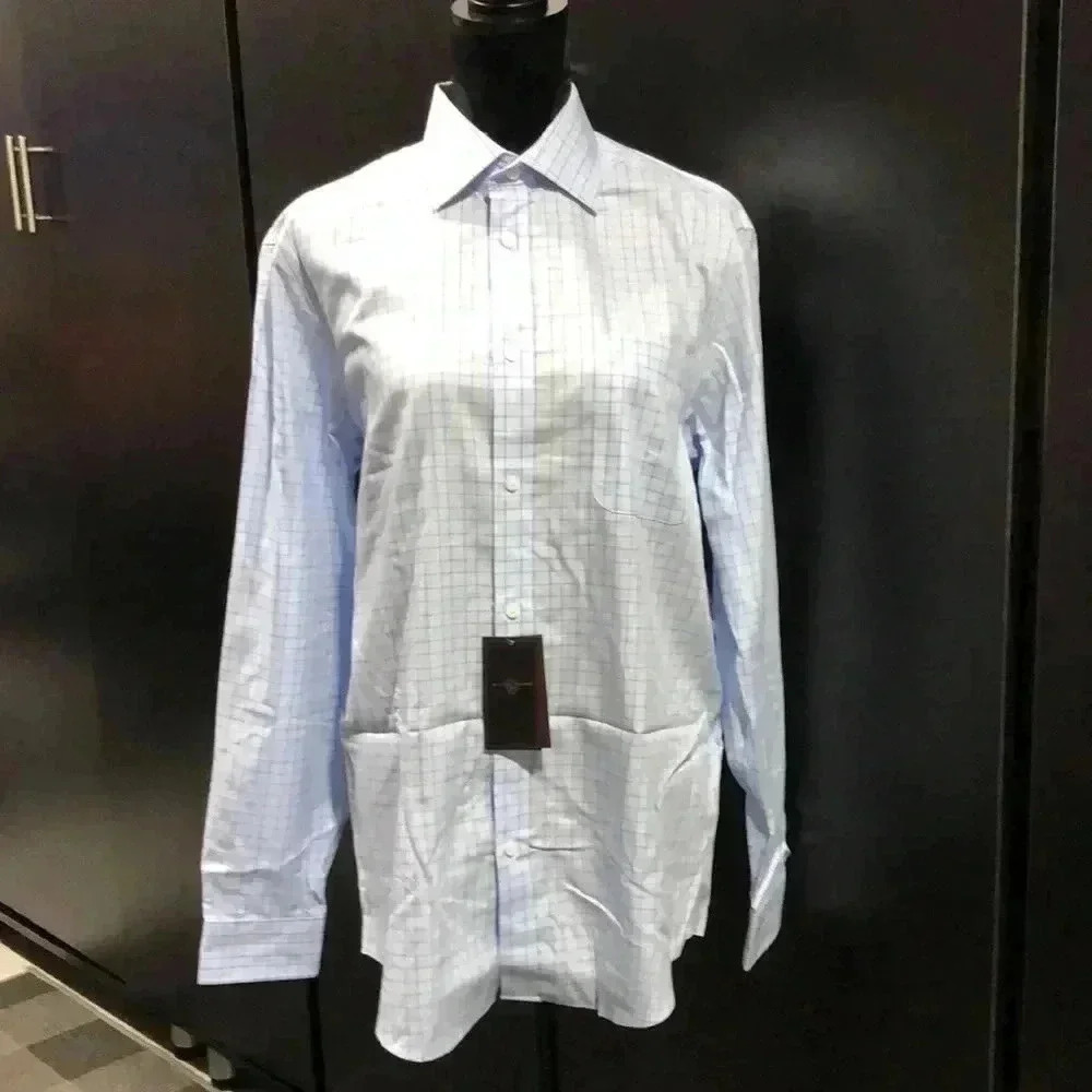 Black Brown 1826 Wrinkle Free, dressy button-down, chest pocket, size 15.5 34/35
